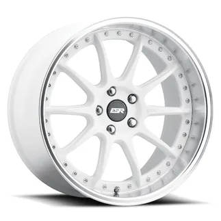 ESR CS12 19x9.5 ET22 (5x120 / 72.6) - Gloss White Machine Lip